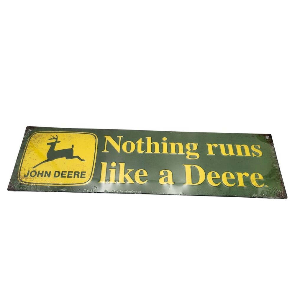 John Deere Nothing Runs Like A Deere Metal Tin Tacker Farm FFA Tractor Sign